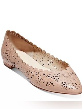 Cole Haan Scalloped Laser-Cut Women's Ballet Flat - Nude